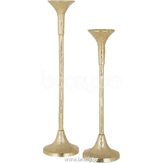 Jline Set De 2 Candeleros Marie Aluminio Mate Oro