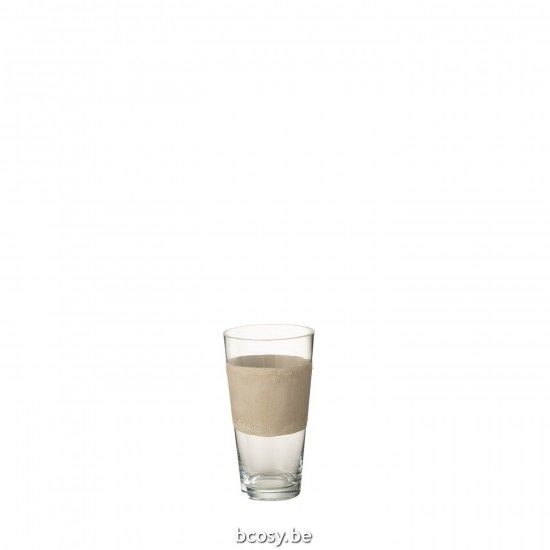 J Line Vaso Delph Vetro Trasparente Beige Extra Small Vase Delph Glass Transparent Beige Extra Small.