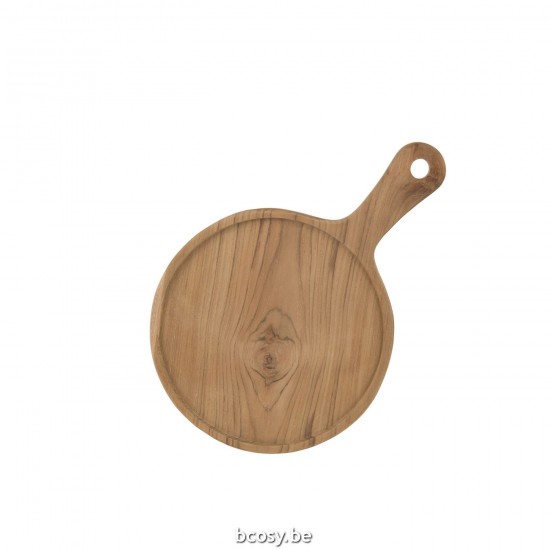 Jline Tabla De Cortar Redonda Madera Natural Medium.