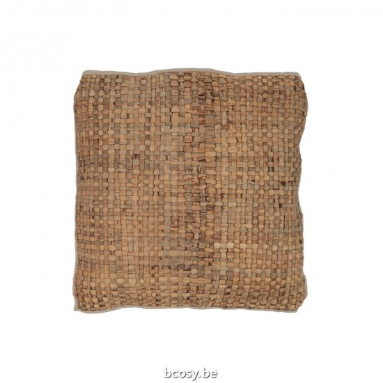Jline Cushion Square 1 Side Reed Textile Natural Large.