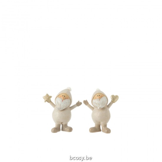 J Line 35042 Kerstman Kerstmannen Animali accessoires De La Maison Wohnzubehoer Figuren Accessori Della Casa pere noel Weihna.