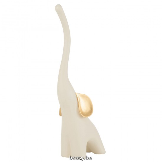 Jline Elefante Resina Crema Oro Large.