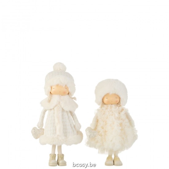 Jline Niña De Pie Piel Textil Blanco Large Surtido De 2.