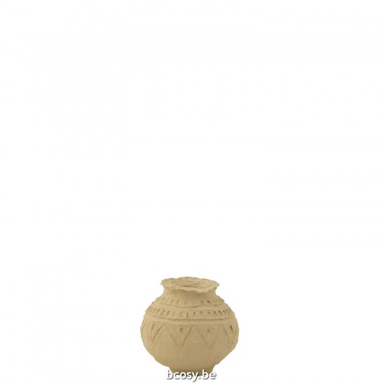 J Line Vaso Sfera Cartapesta Naturale Maceta Esfera Papel Mache Natural.