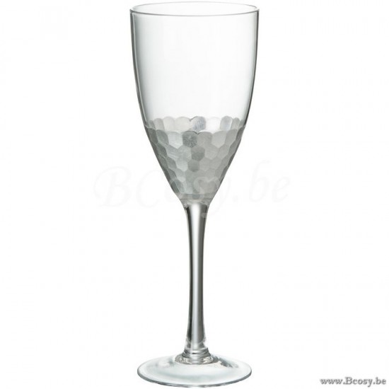 J Line Jline Bicchiere H2O Vetro Trasparente Oro Vaso H2O Cristal Transparente Oro 10X10X11Cm