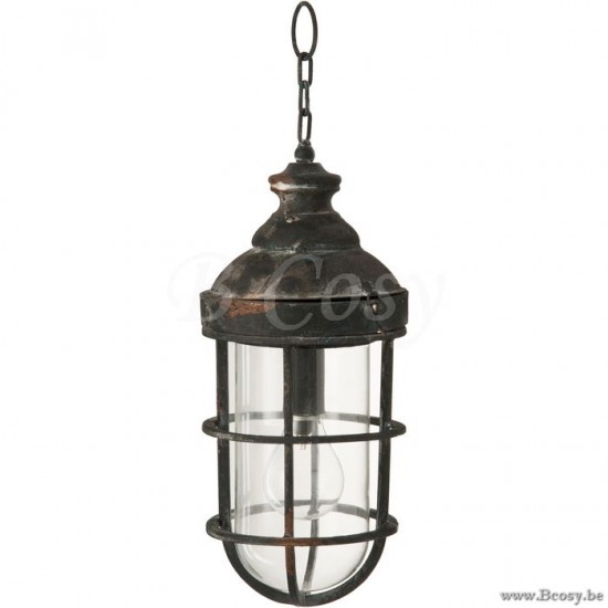 Jline Lampara Pared Led Bateria Circular Metal Cristal Oxido Negro