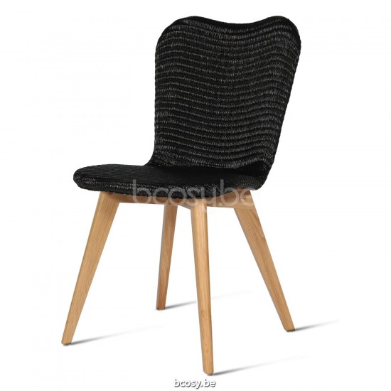 Vincent Sheppard Lily chaises de repas Cadre en Bois Chêne naturel Lloyd Loom Noir.