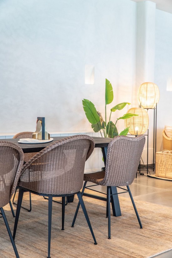 Vincent Sheppard Jack chaises de repas Cadre en Acier X Revêtement en poudre noir Lloyd Loom Cuivre.