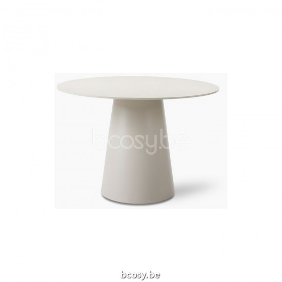 Vincent Sheppard Sandro tables de jardin Cadre en Aluminium Blanc dune Round.