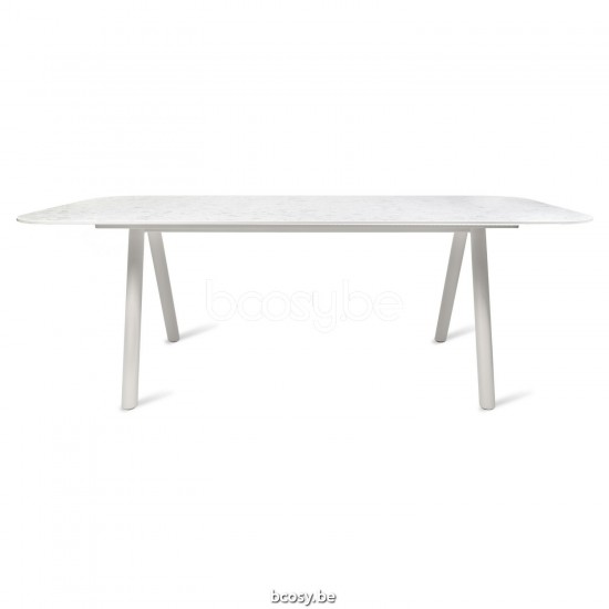 Vincent Sheppard Kodo tables de jardin Cadre en Aluminium Blanc dune 210x100.
