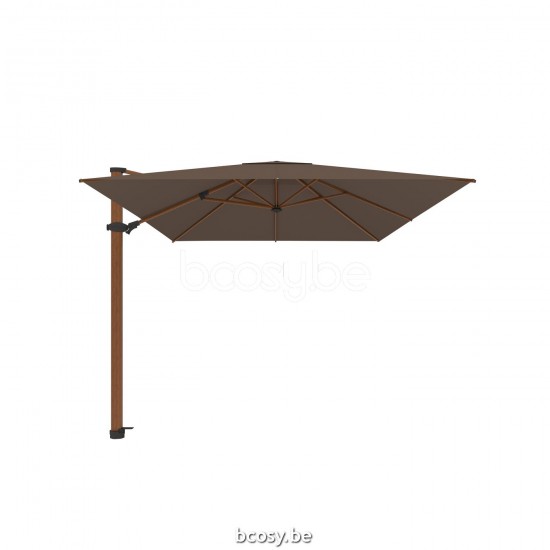 Jardinico ANTEGO 200x300 Parasol Ombrelle À Mât Libre Parasol Décentré Suspendu Deporté Pendant Flottant Rectangulaire 2x3 Mât Aluminium Structuré Thermolaqué Aspect Bois Teck| Toile-tissu Taupe Class.
