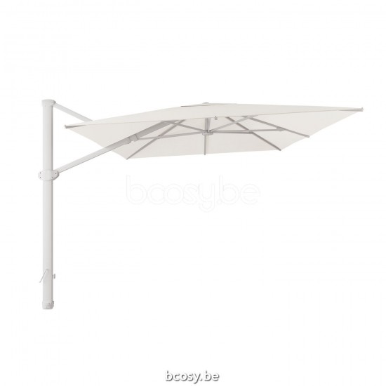 Jardinico LIMA 300x400 Parasol Ombrelle À Mât Libre Parasol Décentré Suspendu Deporté Pendant Flottant Rectangulaire 3x4 Mât Aluminium Thermolaqué En Blanc Mat| Toile-tissu Natural Classic-Acryl solid.