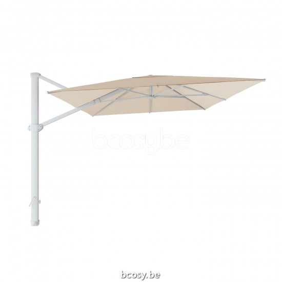 Jardinico LIMA 300x400 Parasol Ombrelle À Mât Libre Parasol Décentré Suspendu Deporté Pendant Flottant Rectangulaire 3x4 Mât Aluminium Thermolaqué En Blanc Mat| Toile-tissu Latte Sunbrella.