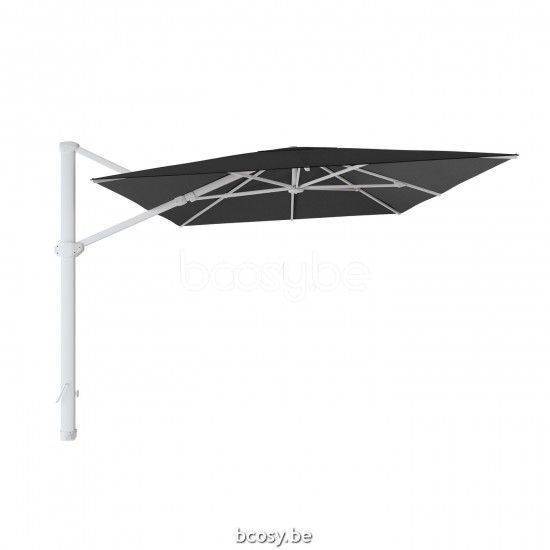 Jardinico LIMA 300x400 Parasol Ombrelle À Mât Libre Parasol Décentré Suspendu Deporté Pendant Flottant Rectangulaire 3x4 Mât Aluminium Thermolaqué En Blanc Mat| Toile-tissu Black Classic-Acryl solids.
