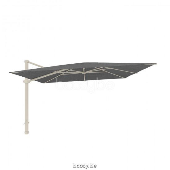 Jardinico LIMA 400x400 Parasol Ombrelle À Mât Libre Parasol Décentré Suspendu Deporté Pendant Flottant Carré 4x4 Mât Aluminium Thermolaqué En Lin| Toile-tissu Steel Sunbrella.