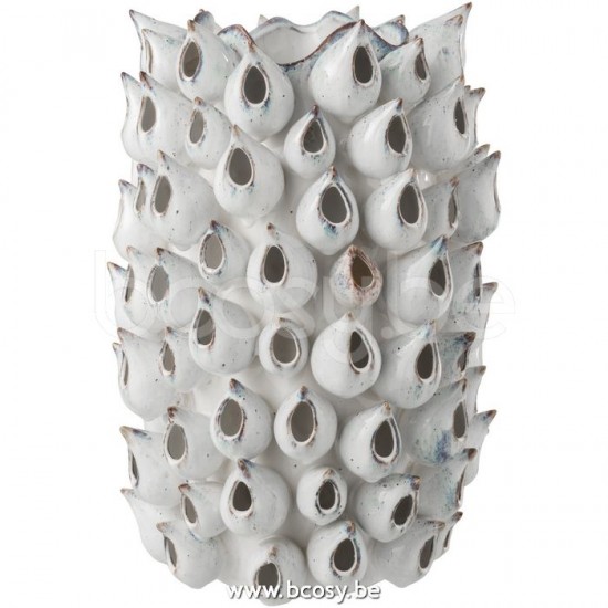 J Line Jline Vaso Anemone Alto Ceramica Blu Large Jarron Anemone Alto Ceramica Azul Large