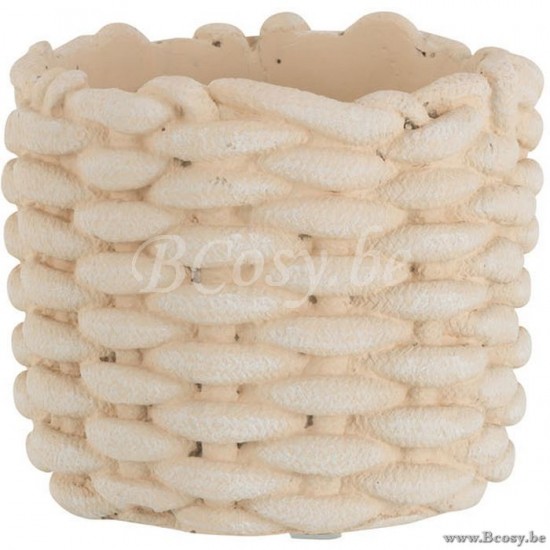 J Line Jline Portavasi Imitazione Corda Cemento Beige Small Maceta Imitacion Cuerda Cemento Beige Small