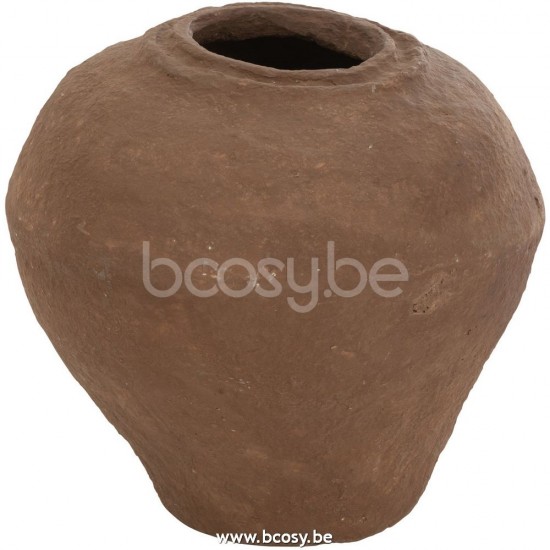 J Line Jline Vaso Cartapesta Marrone Small Jarron Papel Mache Marron Small