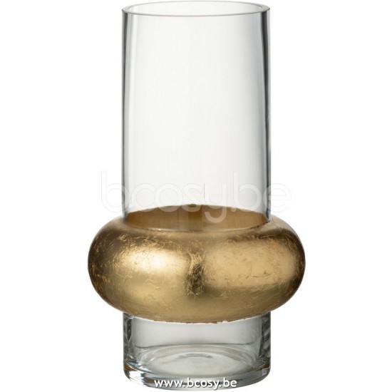 J Line Jline Vaso Cilindrico Anello Basso Vetro Trasparente Small Jarron Cilindro Anillo Bajo Cristal Transparente Small