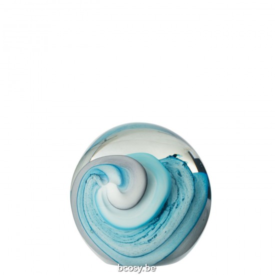 J Line Fermacarte Tornado Vetro Blu Prensa De Papel Tornado De Vidrio Azul.