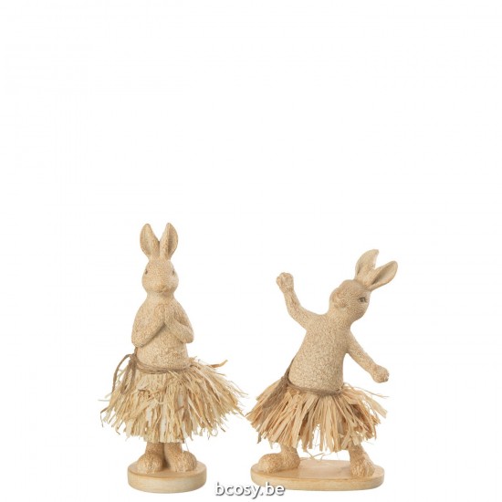 J Line Coniglio In Piedi Yoga Pietra Resina Naturale Assortimento Di 2 Conejo De Pie Yoga Piedra Resina Natural Surtido De 2.