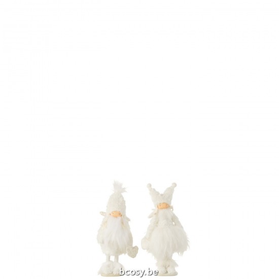 J Line Angelo Cuore Tessuto Bianco Small Assortimento Di 2 Ángel Corazón Textil Blanco Small Surtido De 2.