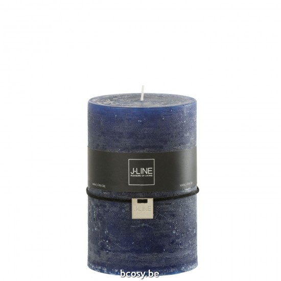 J Line Candela Cilindrica Blu Scuro Extra Large 120O Vela Cilíndrica Azul Oscuro Extra Ge 120H.