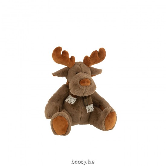 J Line Renna Sciarpa Seduto Peluche Marrone Medium Perro Bufanda Asentado Textil Marron Medium.