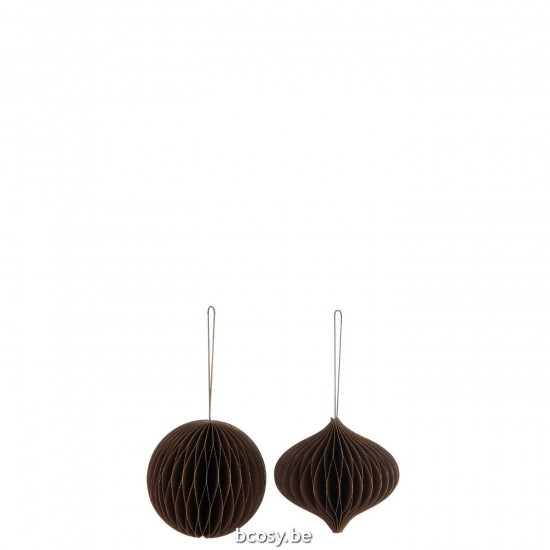 J Line Pallina Di Natale Marrone Small Assortimento Di 2 Bola De Navidad Marrón Small Surtido De 2.