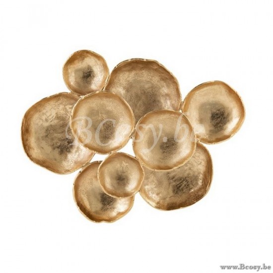 J Line Jline Decorazione Da Parete 9 Cerchi Alluminio Oro Decoracion Mural 9 Circulos Aluminio Oro