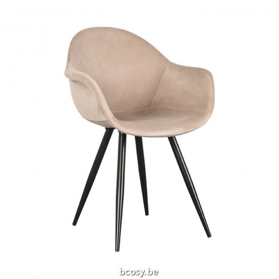 LABEL 51 Chaise de salle à manger Forli Sable Velours.