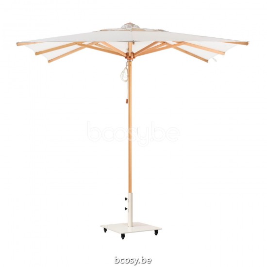 Vincent Sheppard Florence Parasols droits à mât central en bois Cadre en Bois Eucalyptus 300X300 Sunbrella Solids cat B sur d