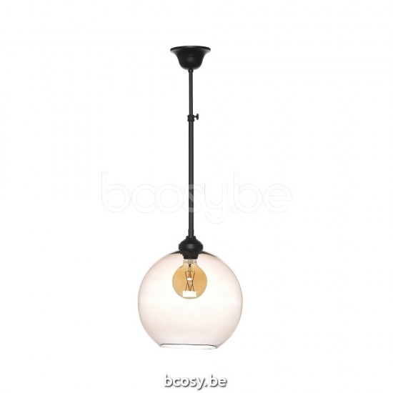 Marckdael pendel Billiardo-Biliardo Marckdael 0193-S1-GL-NE-GLOBE-LARGE-TOPAZ Billiardo zwart pendel H min 47 max 75cm VVD VDV Verlichting v.