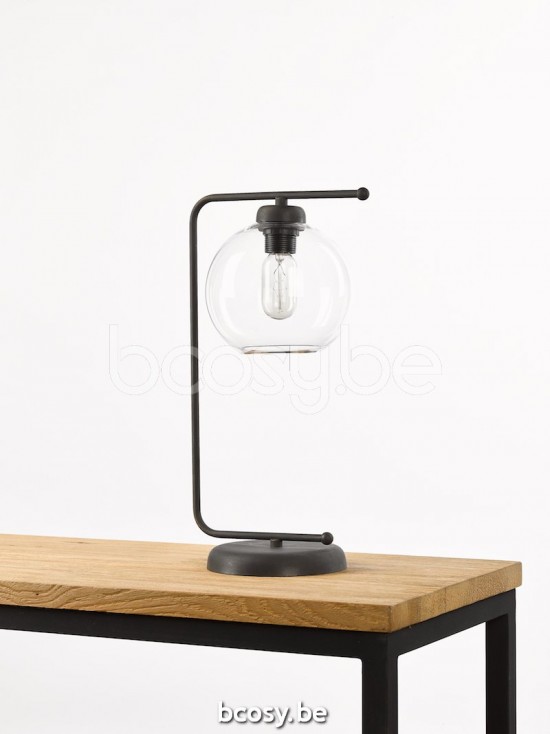 Marckdael tafellamp Malibu Marckdael 0682-L1-DB 0682-L1-DB-GLOBE-CLEAR-KL 0682-L1-RU-GLOBE-CLEAR-KL Tablelamps donker brons tafellamp H 46cm.