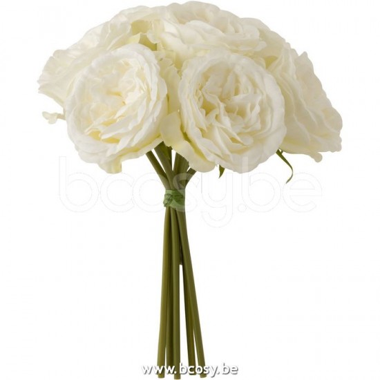 Jline Ramo Rosas 7Piezas Plastico Blanco