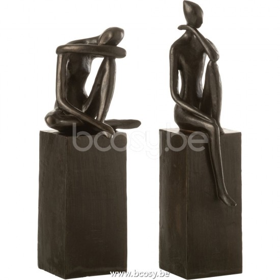 Jline Figura En Pedestal Poly Marron Oscuro Surtido De 2