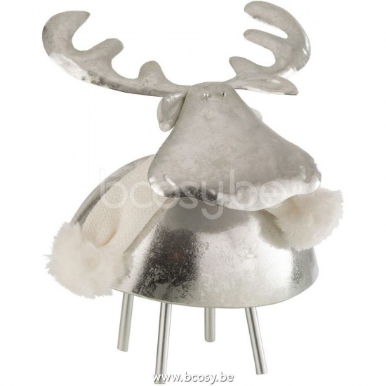 Jline Ciervo Metal Textil Plata Blanco Medium