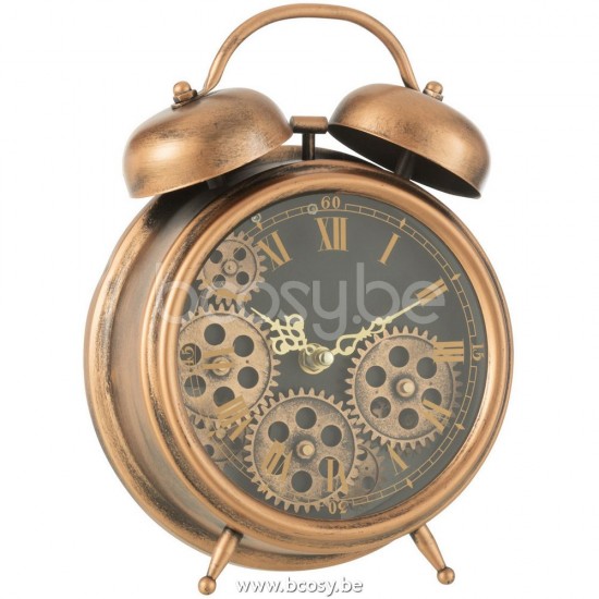 Jline Despertador Cifras Romanas Mecanismo Metal Cobre Small