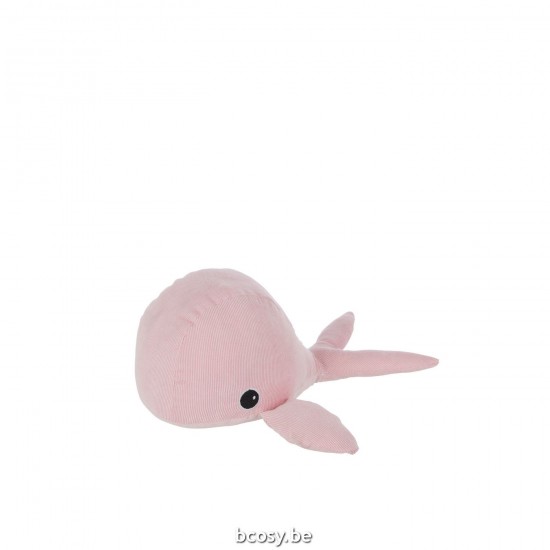 Jline Doorstopper Whale Textile Pink.