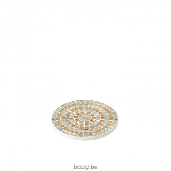 Jline Bandeja Mosaico Vidrio Plata Oro Small.