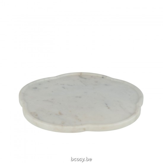 Jline Bandeja Flor Giratoria Marmol Blanco.