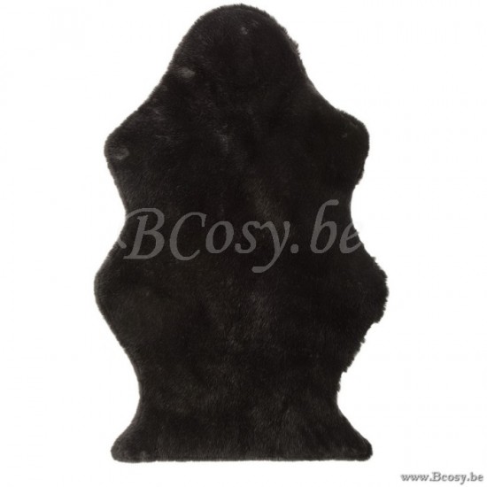 Jline Alfombra Oveja Piel Sintetica Negro