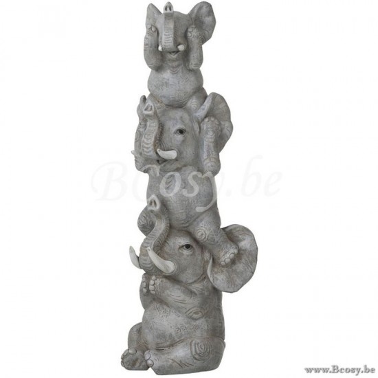 Jline Elefante Oir Ver Callarse Resina Gris