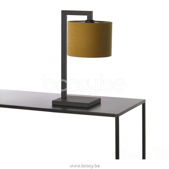 Marckdael tafellamp Vince Marckdael VINCE-TFL-BLACK-CYL20x15-LINDA-MOSTERD Contemporal zwart tafellamp H 44cm VVD VDV Verlichting van Dijck .