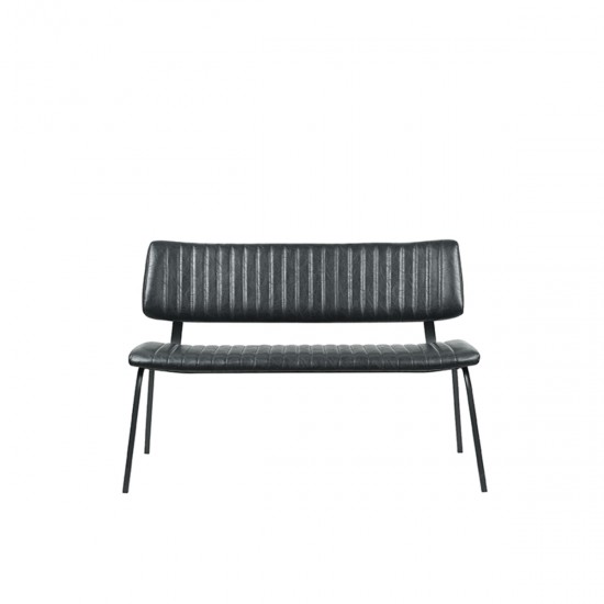 LABEL51 Eetkamerbank Gusto - Zwart - PU-Leder - 120 cm.