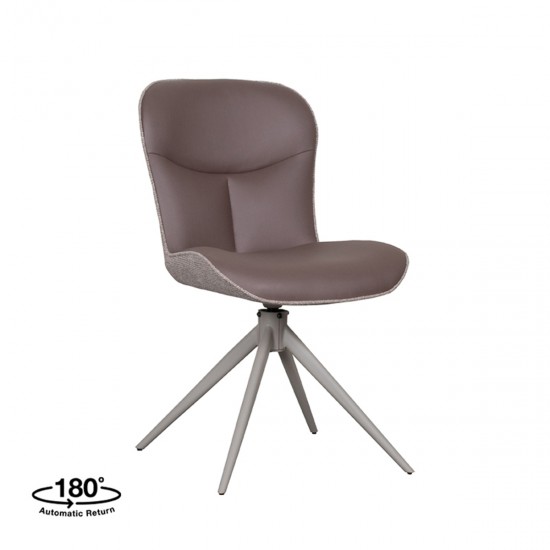 LABEL51 Eetkamerstoel Thorben - Bruin - Microfiber.