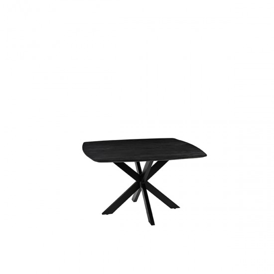 LABEL 51 Eetkamertafel Blake Zwart Mangohout 130x130 cm.
