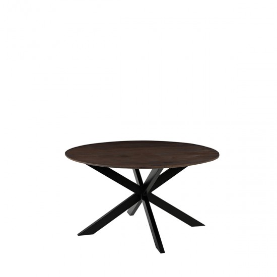LABEL51 Eetkamertafel Otis - Espresso - Mangohout - 140 cm - Rond.