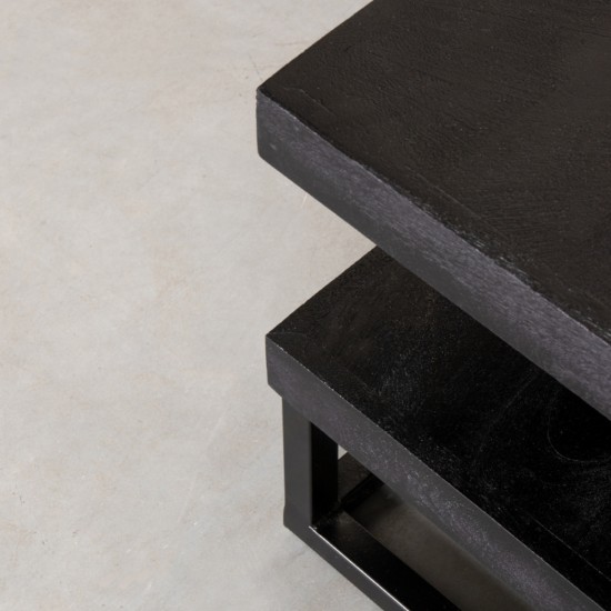 LABEL 51 Salontafel Cube Zwart Mangohout 80 cm.