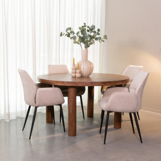 LABEL51 Eetkamertafel Elly - Nature - Mangohout - 140x140 cm.